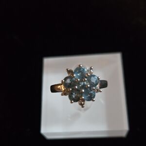 Vibtage HT Silver & Blue Topaz Ring, 8